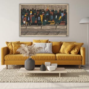 One Way Ticket by Jacob Lawrence Ready to Hang Canvas Quality Print Wall Art Jacob Lawrence Painting Jacob Lawrence Prints Reproduction Art