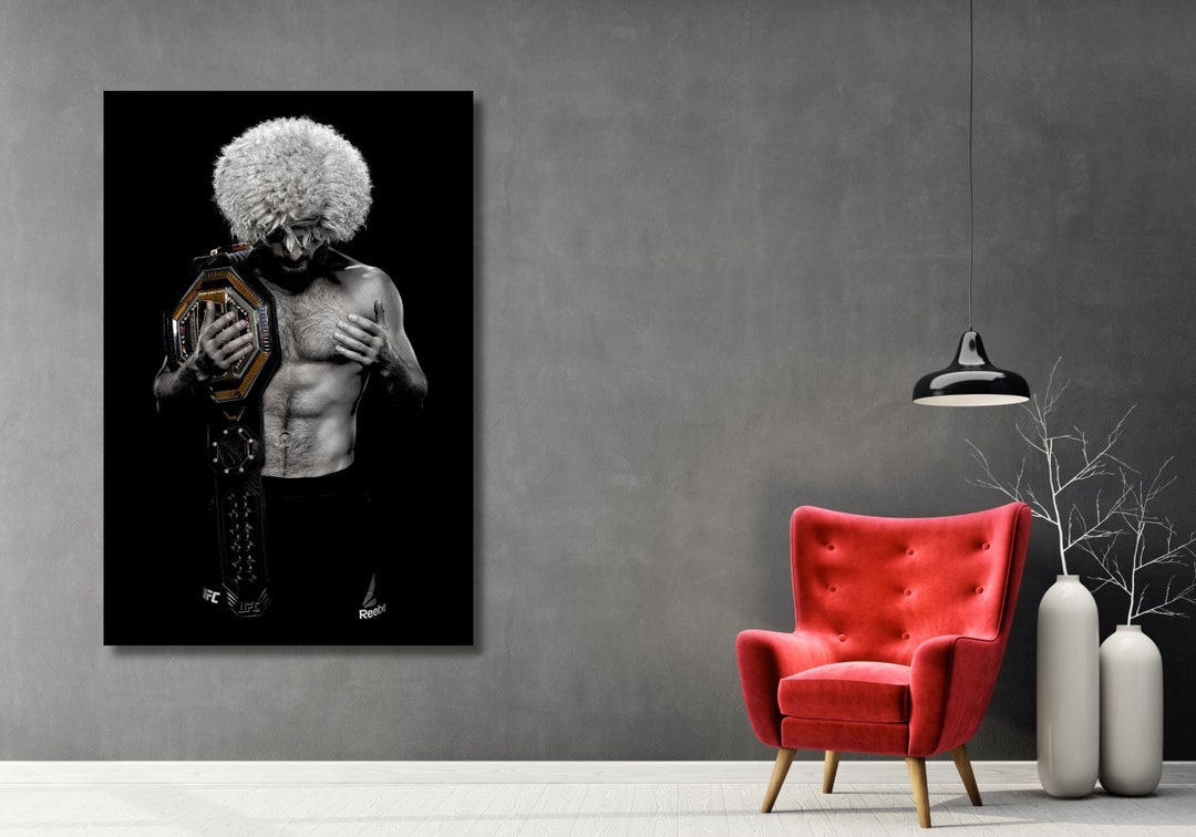 Poster Su Tela Khabib Nurmagomedov - 2 Pezzi 30x45 Cm - Decorazione Murale Per Camera Da Letto, Ufficio, Palestra