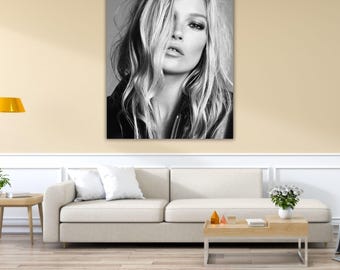 Kate Moss Print Ready to Hang Wall Art Kate Moss Canvas Poster Fashion Print Life is Joke Fashion Print Fashion Wall Art Oversize Wall Art