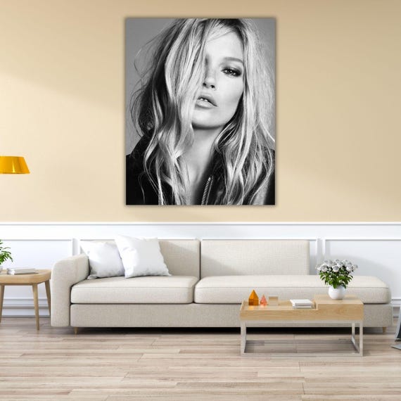 Kate Moss Print Ready to Hang Wall Art Kate Moss Canvas Poster