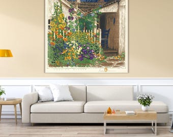 Hoosier Garden By Gustave Baumann Painting Art, Gustave Baumann Quality Print Framed Canvas Wall Art Poster, Print, Gustave Baumann Wall Art