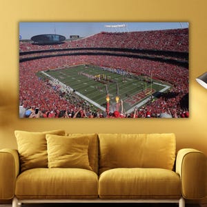 Arrowhead Kansas City Chiefs Stadium Poster Framed Canvas Arrowhead Poster Kansas City Chiefs Stadium Wall Art Canvas Kids Room Wall Art