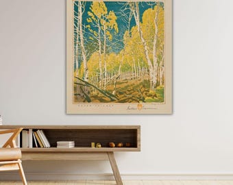 Aspen Thicket By Gustave Baumann Ready to Hang Canvas Quality Print Framed Canvas Art, Gustave Baumann Canvas Wall Decor, The Landmark Art