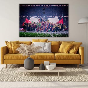 Barcelona 2025 SUPER CUP Champion Poster,  FC Barcelona Canvas Wall Art, Football Fan Gifts, Extra Large Art, Man Cave, Ready to Hang Canvas