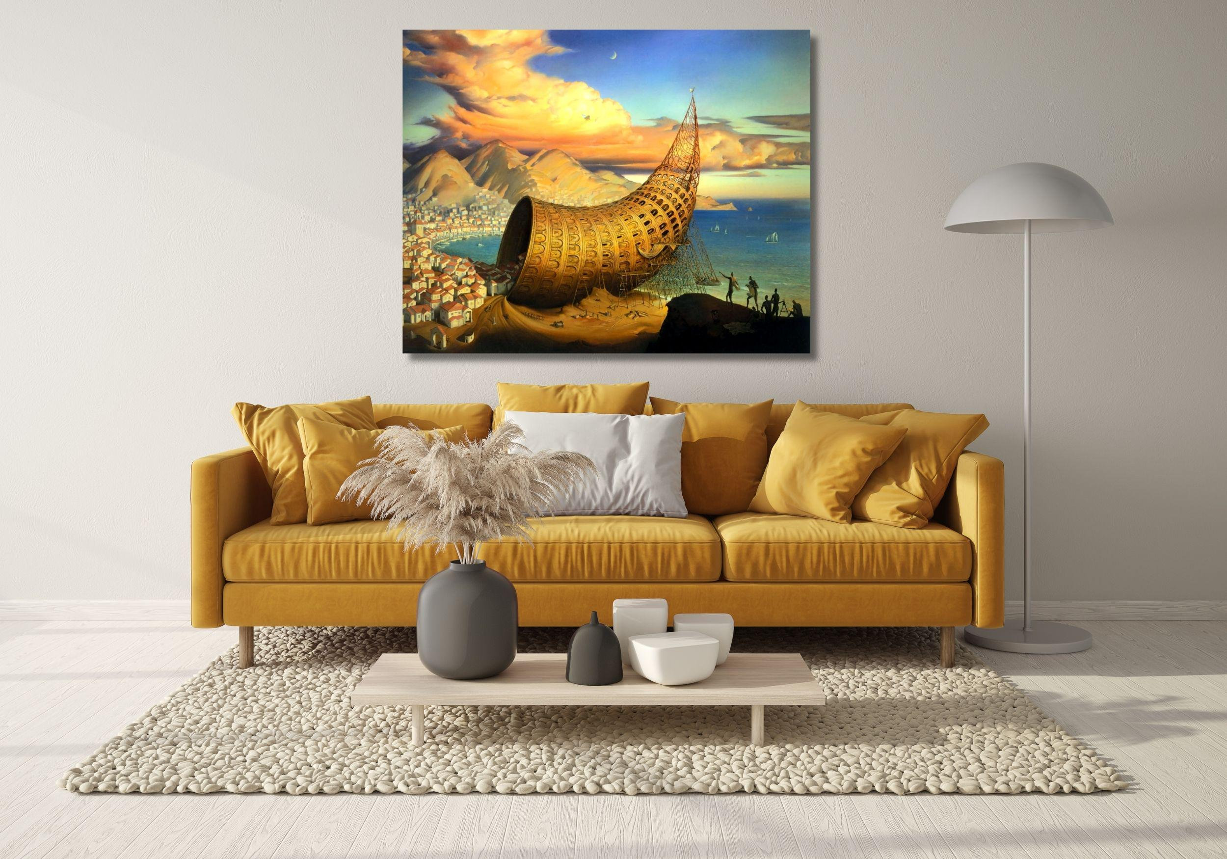 Vladimir Kush Houses Wall Art, Poster, Reproduction Canvas Home Decor, Vladimir Kush Painting,Surreal Painting,Modern Canvas, Ready to Hang