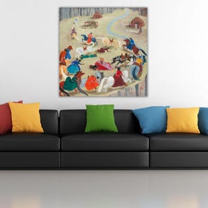 Practice of the Relay Race By Dorothy Brett Wall Art,Dorothy Brett Canvas, Quality Print,Dorothy Brett Poster,Equality Art,Vintage Art, Gift