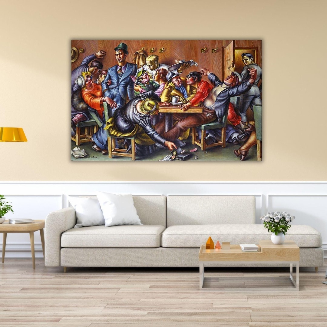 Greenwich Village Cafeteria by Paul Cadmus Ready to Hang Canvas