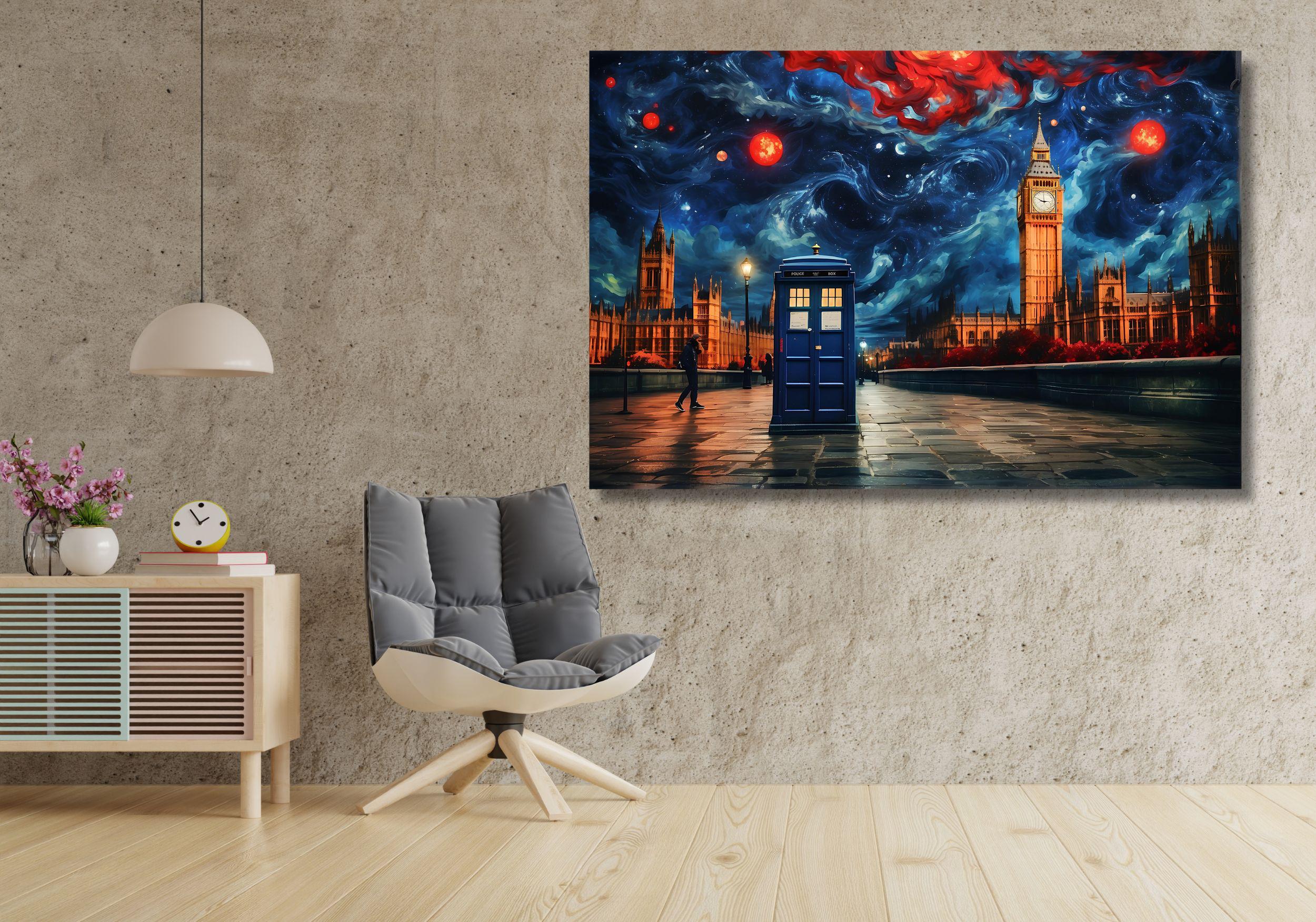 Doctor Who Tardis Poster Canvas,wall Art,van Gogh Painting Wall Art ...