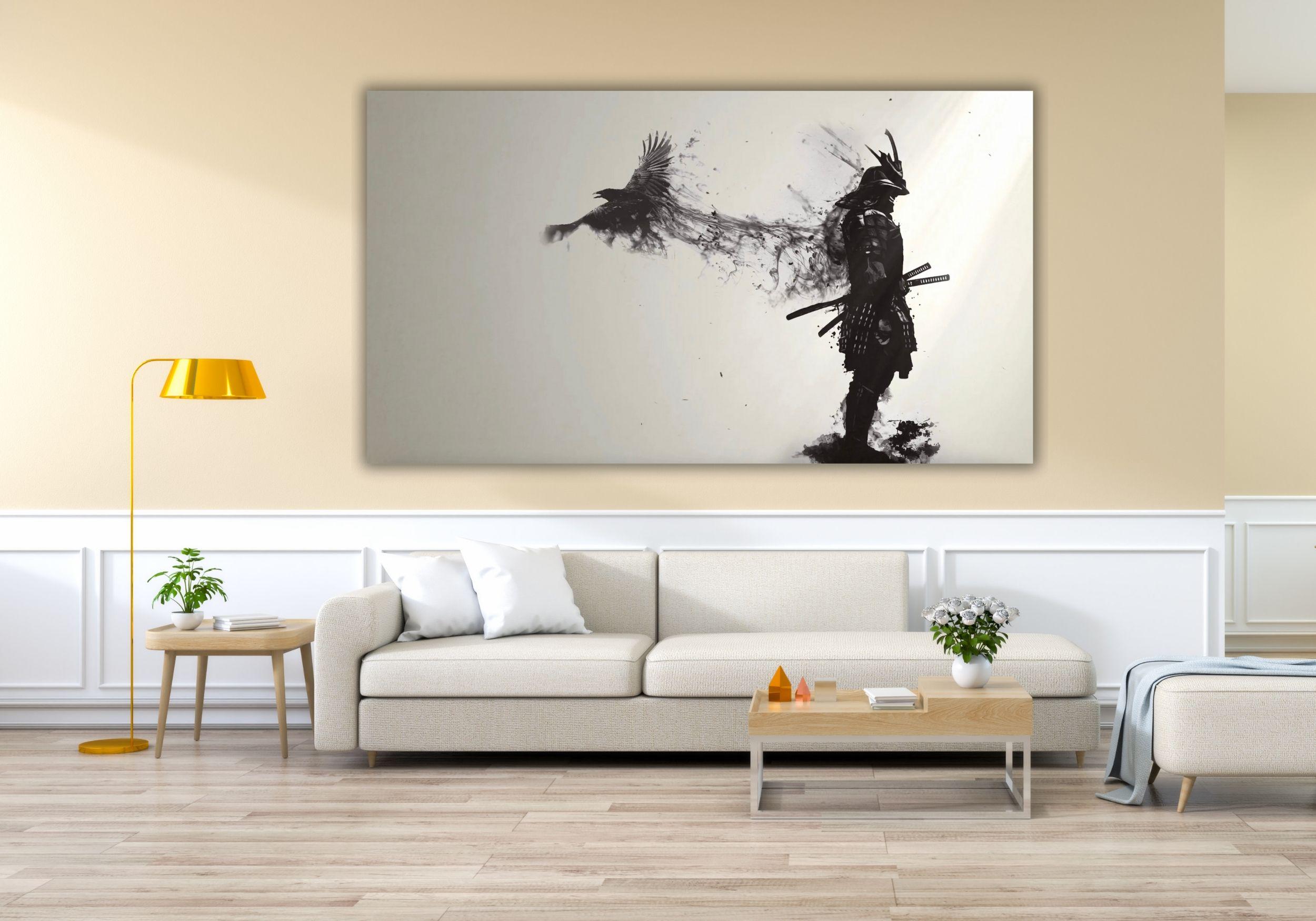 Stampe Su Tela Samurai Giapponese - Quadro Moderno 60x90cm - 3 Pezzi Senza Cornice - Decorazione Parete Soggiorno