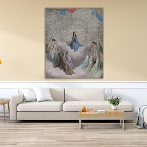 The Queen of Heaven Gustave Dore Print Quality Art Ready To Hang Canvas,Gustave Dore Famous Artwork Poster,Christ Poster Art,Giclee Print