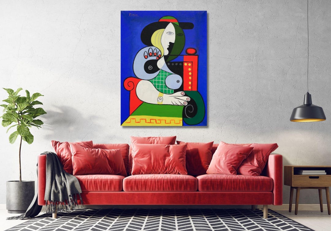 Pablo Picasso Femme a La Montre Canvas Print Wall Art by Pablo