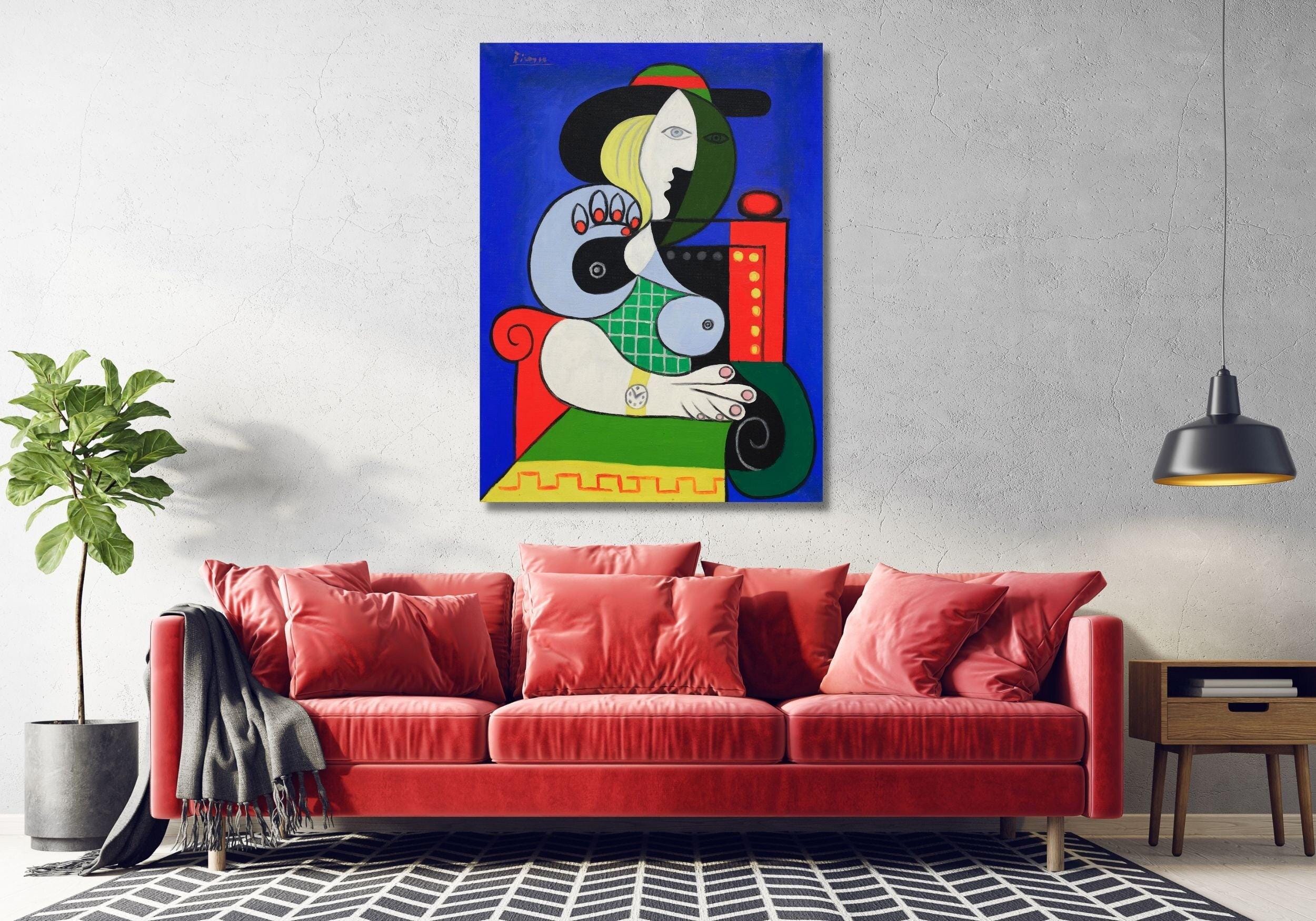 Pablo Picasso Femme a La Montre Canvas Print Wall Art by Pablo