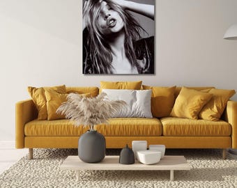 Kate Moss Poster Ready to Hang Wall Art Kate Moss Canvas Poster Fashion Print Life is Joke Fashion Print Fashion Wall Art Oversize Wall Art