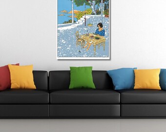 Summer By Vittorio Giardino Ready to Hang Canvas Wall Art, Vittorio Giardino Wall Art, Vintage Poster, Home Decor, Vittorio Giardino Canvas