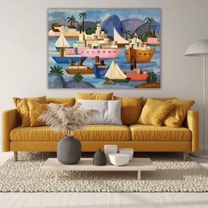 O Porto By Tarsila do Amaral Quality Poster Print, O Porto By Tarsila do Amaral Canvas Wall Art, Tarsila do Amaral Poster, Print, Canvas Art