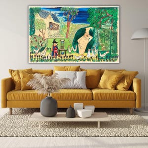 Chicken Coop By Ludwig Bemelmans Wall Art Quality Print , Madeline at the Zoo Canvas Poster, Ludwig Bemelmans Painting, Canvas Home Decor