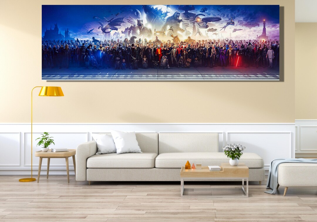 150 Movie Characters Poster, Blockbuster Fine Art Panorama Print