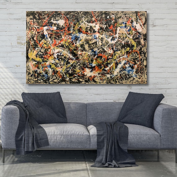 Jackson Pollock Ready to Hang Art, Extra Large Wall Art, Abstract