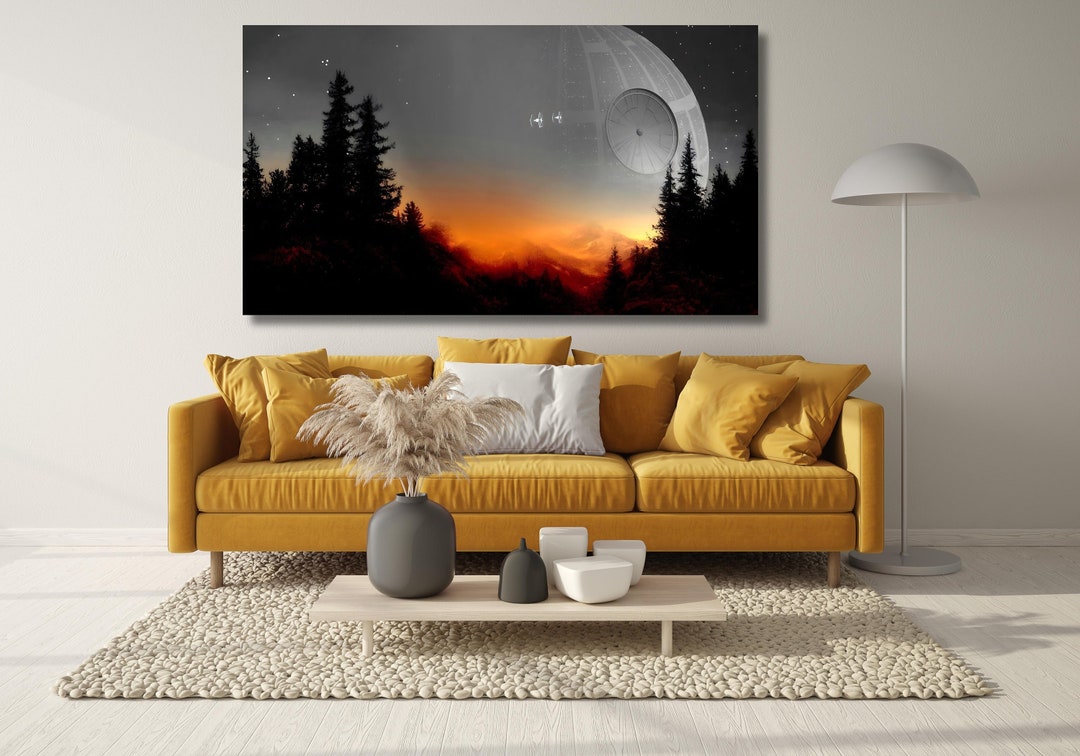 Star Wars Wall Art, Starwars Death Star Canvas Wall Art, Return of the ...