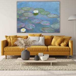 Nympheas 1897 by Claude Monet Wall Art, Impressionist Landscape Painting, Garden Print, Flower Print, Monet Wall Art, Ready To Hang Canvas