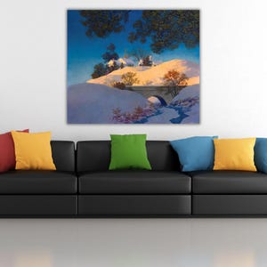 Winter Sunshine by Maxfield Parrish Wall Art Canvas, Maxfield Parrish Artworks, Winter  Canvas Wall Art,Modern Wall Decor,Housewarming Gifts