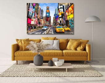 Times Square, Manhattan, Nueva York. Impresión de Times Square. Póster de Times Square. Foto de Times Square. Arte de pared de Times Square. Lienzo listo para colgar.