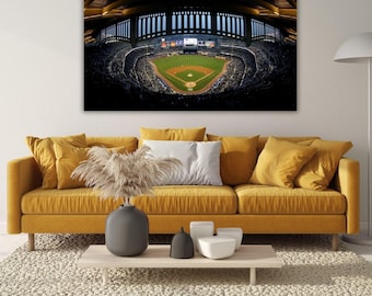 Yankee Stadium Canvas Black and White Ready to Hang Canvas, Yankees Baseball Print, New York Gifts, New York Baseball,Baseball Decor ,Poster