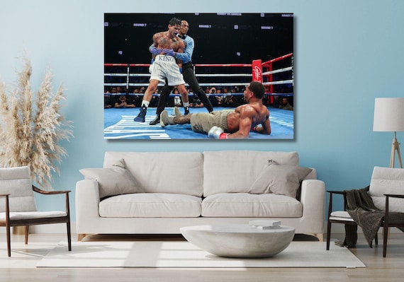 Ryan Garcia Vs. Devin Haney Canvas Framed Wall Art Boxing Print