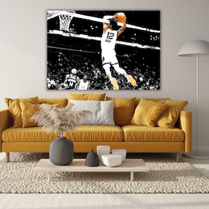 Ja Morant Dunk Ready to Hang Canvas, Dunk Print, Ja Morant Dunk Canvas, NBA Canvas, Ja Morant Print, Room Wall Decor, Basketball Wall Art
