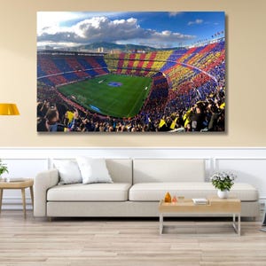 Barcelona Canvas Football Stadium Wall Art, Camp Nou Stadium Canvas Wall Art, Barcelona Stadium Poster,Barcelona Fans Poster,Camp Nou Poster