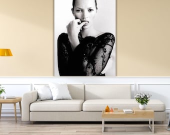 Kate Moss Print, Kate Moss Ready to Hang Canvas Wall Art, Fashion Print, Life is Joke Fashion Print Fashion Wall Art Oversize Wall Art, Gift