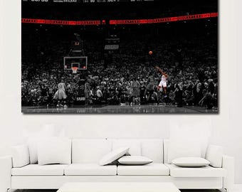 Kawhi Leonard Poster,Kawhi Last Shot Canvas Wall Art,Kawhi Canvas Print,Man Cave Art Decor,Game Room Decor,Kawhi Toronto Raptors Canvas Art