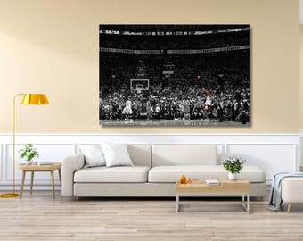 Kawhi Last Shot Canvas Wall Art, Kawhi Leonard Poster,Kawhi Canvas Print,Man Cave Art Decor,Game Room Decor,Kawhi Toronto Raptors Canvas Art