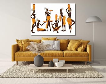 Afrikaanse vrouwen decor, zwart meisje kunst, zwarte kunst, zwarte vrouw print, vrouw kunst decor, moderne kunst aan de muur, mode vrouw kunst, zwart meisje kunst aan de muur, zwart meisje kunst aan de muur