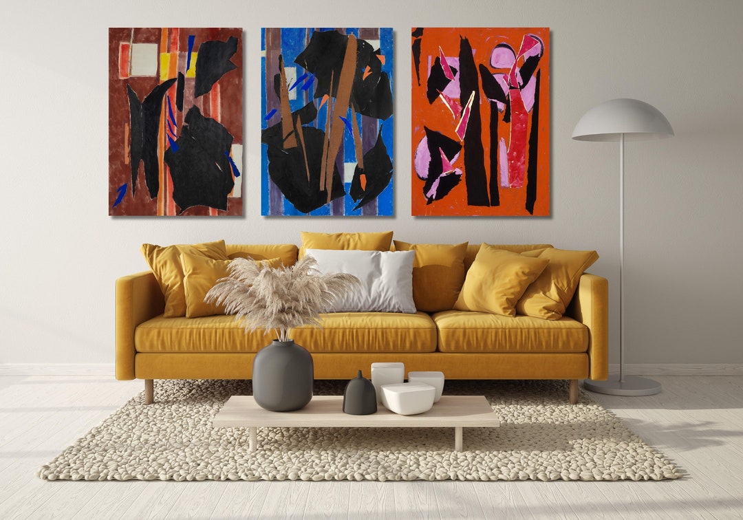 Set of 3 Lee Krasner Canvas Extra Large Wall Art