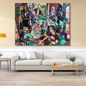 Traum von Monte Carlo By Max Beckmann Ready to Hang Canvas Quality Print Canvas Wall Art, Vintage Art,Max Beckmann Print,Max Beckmann Poster