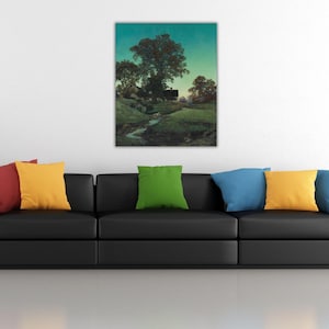 Evening by Maxfield Parrish Ready to Hang Wall Art,Maxfield Parrish Art Canvas Print,Maxfield Parrish Painting,Vintage Wall Art,Large Canvas