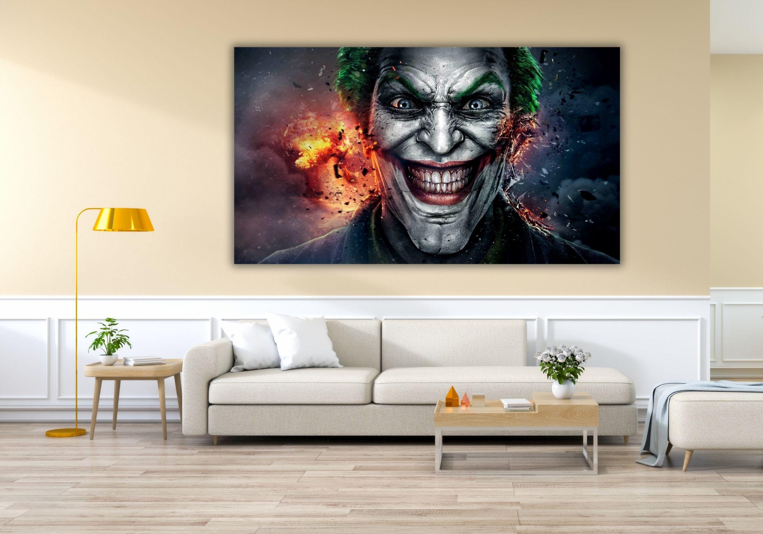 Joker Smile Ready to Hang Canvas Wall Art, Wall Decor Extra Large