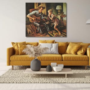 The Music Lesson By Thomas Hart Benton Ready to Hang Canvas, Quality Print, Thomas Hart Benton Poster, Home Decor, American History Wall Art
