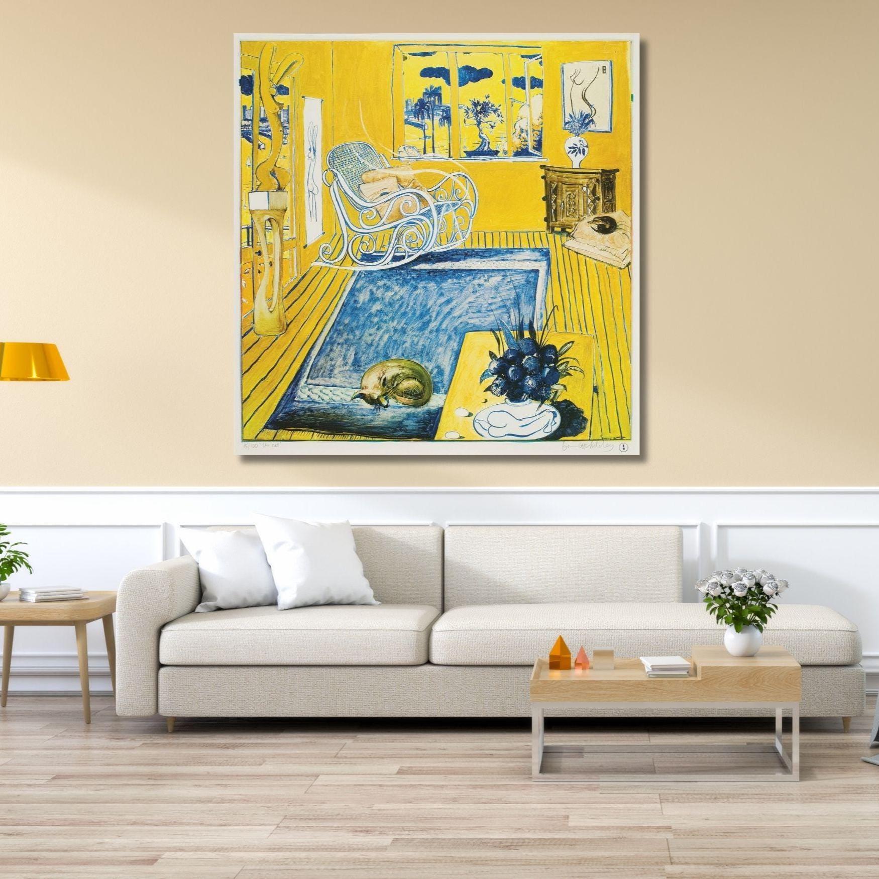 The Cat by Brett Whiteley Ready to Hang Canvas, Quality Print,wall