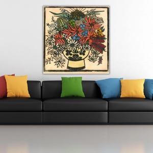 Coral Flowers By Margaret Preston Ready to Hang Canvas, Quality Print,Wall Art, Margaret Preston Poster, Margaret Preston Canvas Vintage Art