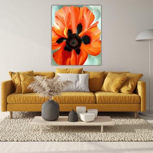 Red Poppy By Georgia O&#39;keeffe Ready To Hang Canvas, O&#39;Keeffe Flower Prints, O&#39;Keeffe Art Print, Georgia O&#39;Keeffe Print, O&#39;Keeffe Flower Gift