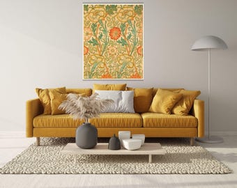 Cuadro de William Morris para pared, póster de exposición, arte mural imprimible, estampado Morris, arte digital, lámina artística para el hogar, decoración de pared, póster