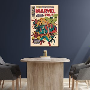 Avengers Superheroes Print Canvas,Avengers Poster,Marvel Poster,Spiderman Poster,Vintage Poster,Comic Book Poster,Avengers Vintage Poster