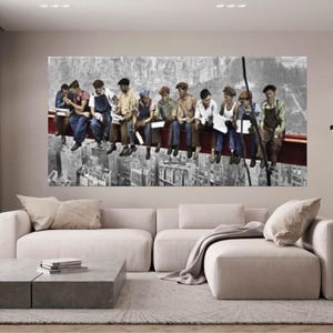 Lunch Atop A Skyscraper Wall Art Lunch atop a Skyscraper Photographer Canvas Poster New York Canvas Workers on the Bridge Canvas Wall Art