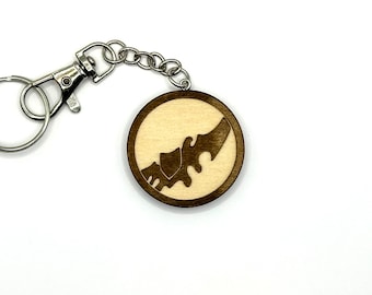 World of Warcraft Demon Hunter emblem basswood Keychain Gaming Double sided - Made in Canada