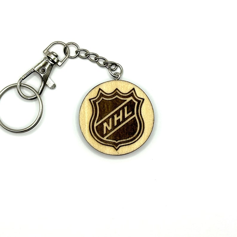 New Jersey Devils Hockey NHL Basswood Keychain Sports Double Sided Made