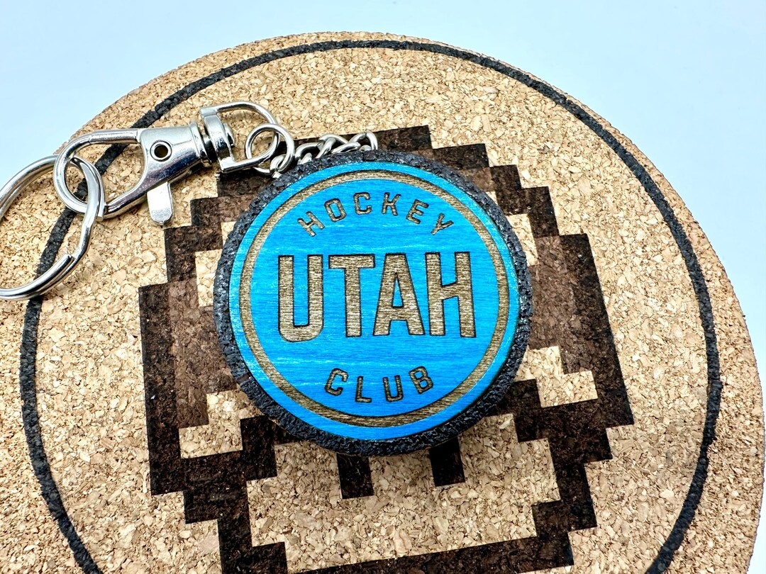 Customisable Laser-cut Wooden Pendant Keychain for Utah Hockey Club ...