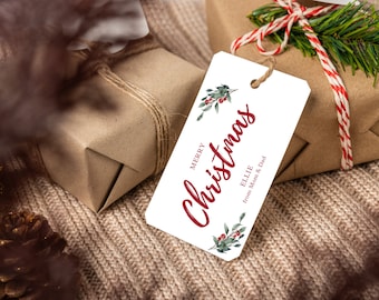 Christmas Mistletoe Gift Tag / Calligraphy / Printable Gift Tag / Christmas Gift Tag / Personalized Gift Tag / Gift Tag SVG / Custom Tag