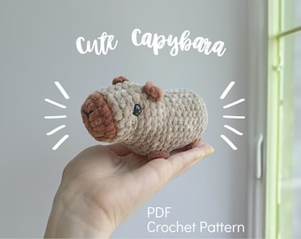 Lindo patrón de ganchillo Amigurumi Carpincho - Descarga digital instantánea